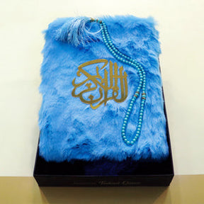 Luxurious Fur-Covered Holy Quran with Tasbeeh & Elegant Gift Box (Multiple Colors Available)